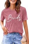 MEESHEEP Bride Shirt Women Bachelorette Party T Shirts Bridal Wedding Tee Shirt Tops Wedding Vacation Short Sleeve Pink