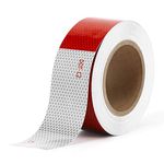 Kohree Reflective Tape 2 inches x 30ft Reflective Safety, DOT C2 Red White Waterproof Reflector Tape for Trailers, RV, Camper, Boat