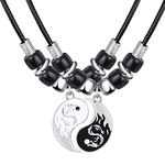 Feilok Pair Stainless Steel Men's Chain Necklace with Eight Trigrams Pendant Mens Fashion Jewellery