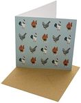 Premium ECO Every Day Blank Greeting Card - 1 card & envelope - Chicken Breeds Blue - Birthday - Recyclable