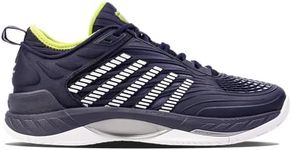 K-Swiss Men's Hypercourt Supreme 2 Tennis Shoe, Peacoat/White/Lime Green, 12 M