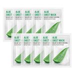 [PACK OF 10] EUNYUL Purity Aloe Facial Sheet Mask Pack 22ml x 10pcs Korean Skincare Soothing & Natural Ingredients for All Skin Types