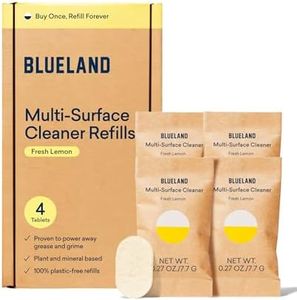 BLUELAND Multi-surface All Purpose Cleaner | Refill Tablet 4 Pack | Eco Friendly Product & Cleaning Supplies - Fresh Lemon Scent | Makes 4 x 24 Fl oz bottles (96 Fl oz total)