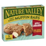 NATURE VALLEY Apple Cinnamon Soft Baked Muffin Bars, No Artificial Colours, No Artificial Flavours, Made with Real Fruit and Whole Grains, Snack Bars, Pack Of 5 Soft Baked Muffin Bars