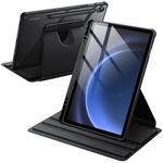 JETech Rotating Case for Samsung Galaxy Tab S9 FE 10.9-Inch / S9 11-Inch 2023 with S Pen Holder, 360 Degree Rotation Protective Stand Cover Clear Back, Auto Wake/Sleep (Black)