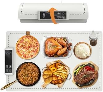 Food Warming Mat for Buffet Electric Warming Tray Upgrade High-tech Graphene Heating Film Adjustable Temperature and Timer, 10s Fast Full Surface Heating Mat Warming Trays for Parties Buffet 24x15in