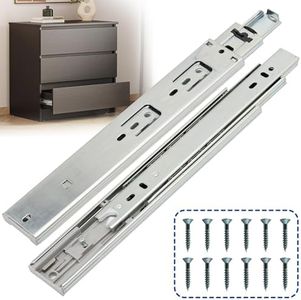 Ourshom Drawer Slides Soft Close 20 Inches – Side Mount, Heavy Duty Drawer Slides Metal Ball Bearing Full Extension Drawer Rails for Kitchen Cabinets & SideTables –100 LB Capacity