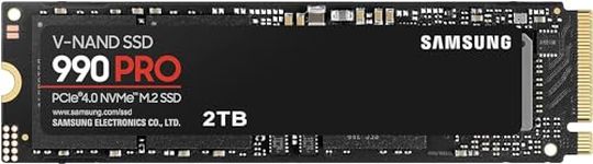 Samsung 990 PRO NVMe M.2 SSD, 2 TB, PCIe 4.0, 7,450 MB/s read, 6,900 MB/s write, Internal SSD, For gaming and video editing, MZ-V9P2T0BW