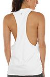 icyzone Workout Tank Tops for Women - Running Muscle Tank Sport Exercise Gym Yoga Tops Athletic Shirts (S, White)