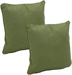 Sunnydaze 16-Inch Square Indoor/Outdoor Olefin Throw Pillows - Set of 2 - Dark Green