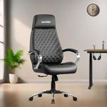 beAAtho® Zen Leatherette Executive Office Chair | High Back Revolving Chair with Integrated Lumbar Support | Ergonomic & Comfortable Seating | 3-Year Warranty by beAAtho | Adjustable Height | Black