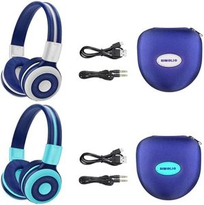 SIMOLIO Bluetooth Headphone for Teens, Kids Headphone with 75dB,85dB,94dB Volume Limited, Kids Bluetooth Headphone with Mic, On-Ear Headset with in-Line Audio Control for Game (Mint+Grey)