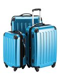 HAUPTSTADTKOFFER - Alex - Set of 3 Hard-side Luggages Trolley Suitces Expandable, (S, M & L), cyanblue