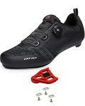 Mens Cycling Shoes Womens Mountain Road Bikes Shoe Compatible with Peloton Bike & Look ARC Delta, Compatible Installation SPD/SPD-L & KEO Cleats Black UK 9