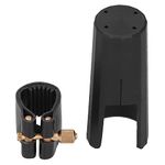 Alto Saxophone Ligature Fastener PU Leather Alto Sax Ligature with Plastic Cap for Alto Sax Saxophone Clarinet