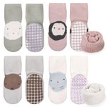 Simpeak Kids Socks, 4 Pairs Kids Socks in Autumn and Winter Non Slip Kids Toddler Socks with Grips Children Gift Socks for Boys Girls 3-5 Year - 2