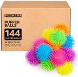 Puffer Balls (Pack of 12 Boxes - 144pcs) - Stress Balls Bulk, Neon Sensory Ball, Stress Relief Squishy Balls & Therapy Ball Toy for Kids for Goodie Bags and Party Favors, Stress Balls Bulk