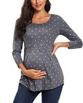 Love2Mi Maternity Tops Short&3/4 Sleeve Peplum Pregnancy T-Shirt Summer Tunic