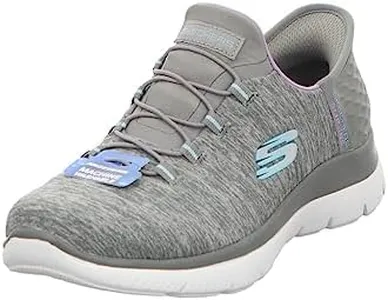 Skechers Women's Hands Free Slip Ins Summits Dazzling Haze Sneaker, Grey Mint, 9