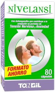 Nivelansi 80 Cápsulas con Ashwagandha y Rhodiola, Azafrán, 5HTP, Griffonia, Melisa, Vitamina B6 | Tensión Nerviosa y Ansiedad | Fórmula Equilibrada | Ansiedad Pastillas Naturales TONGIL