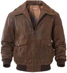 FLAVOR Men's Leather Flight Jacket 