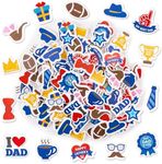 BWkoss Father's Day Foam Stickers - 300Pcs Happy Fathers Day Stickers Bulk Self-Adhesive Best Dad Ever Heart Football Beard Tie Foam Stickers for DIY Gift Cards Craft Box Party Scrapbooking Decors