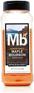 Spiceology & Derek Wolf - Maple Bourbon Seasoning - Sweet & Smoky Barbeque Rubs, Seasonings and Spice Blends - Use On: Ribs, Pork Shoulder, Beef, Bacon, Chicken Wings, Popcorn, Scallops or Duck Breast - 22 oz