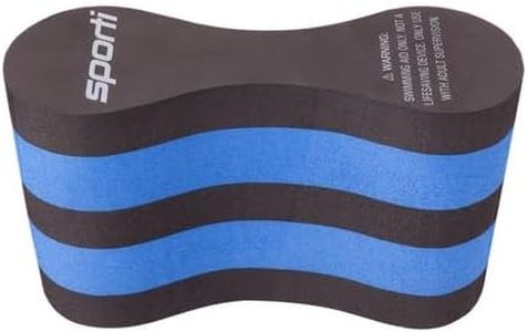 Sporti Pull Buoy for Women & Men Competitive, Swim Trainer Gears, Swim Buoy for Lap Swimming, EVA 5-Layer Pull Buoy Leg Float - Black/Blue