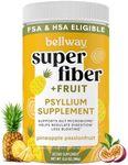 Bellway Super Fiber Powder + Fruit, Sugar Free Organic Psyllium Husk Powder Fiber Supplement for Regularity, Bloating Relief & Gut Health, Non-GMO, Plant-Based, Pineapple Passion Fruit (50 Servings)