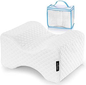 Knee Pillow - for Hip, Back, Leg, Knee Pain Relief - Ideal for Side Sleepers, Pregnancy & Right Spine Alignment - Premium Comfortable Memory Foam Wedge Contour with Washable Cover (New and Improved)
