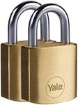 Yale Y110B/30/115/2-2 Pack of Brass Padlocks (30 mm) - Indoor Locks for Locker, Backpack, Tool Box - Keyed Alike - Standard Security - Multipack