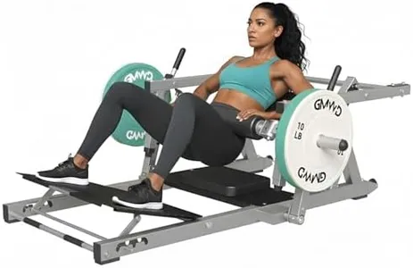 GMWD Hip Thrust Machine, 800 lbs Plate-Loaded Glute Bridge Machine with Weight Holder, Heavy Duty Butt Exercise Equipment for Glute Muscles Building and Butt Shaping, Adjustable Footboard, Silver