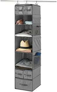 ZOBER Hanging Closet Organizer, 9-Shelf - Hanging Storage Organizer Shelves for Clothes, Towels, Toys - College Dorm Room, Nursery, & Home Closet