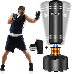 Adult Free Standing Punch Bag, Heavy Punching Bag Stand with Suction Cup Base for Adult Youth Men Stand Kickboxing Bags Kick Punch Bag (Black)
