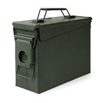 GUGULUZA Metal Ammo Can .30 Cal, Lockable Ammo Storage Case, Military Waterproof & Airtight Ammo Containers Box for Shotgun, Rifles, Pistols (A-Green-30 Cal)