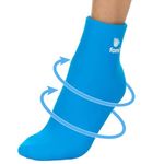 FOMI Hot Cold Full Foot and Ankle Solid Gel Ice Pack | Premium Comfort 360 Degree Cooling Compression Wrap for Plantar Fasciitis, Heel Spurs, Achilles, Tendonitis, Sore Feet, Gout | One Size (Blue)