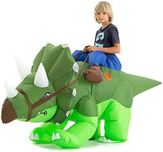 Inflatable Dinosaur Costume Kids Boys Girls, Inflatable Blow Up Triceratops Costume Child, Inflatable Ride On Dinosaur Halloween Costume Children