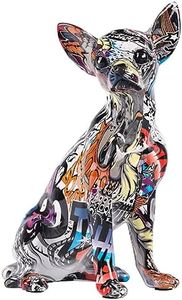 orenm Orange Dazzle Chihuahua Abstract Dog Statue Ornament Simple Creative Art Home Decor Tables for Living Room Collections Figurine (Graffiti-B)