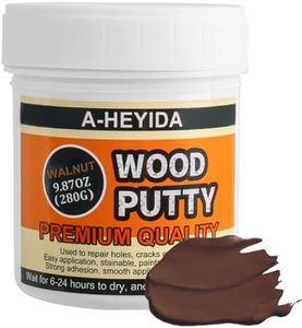 Walnut Wood Filler Putty - Paintable, Stainable Wood Repair Putty for Cracks & Holes on Furniture, Hardwood Floor, Door, Cabinet - Scratch Repair Kit (9.87 Ounce)