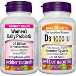 Webber Naturals Probiotic Women's Daily + Vitamin D3 1000 IU Bundle