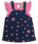 Clothe Funn New Born Knee Length Baby Girl Dress (Navy/Pink, 2-3 Years)