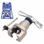 UPTODATETOOLS Brake Line Flaring Tool Kit Swaging HVAC Pipe Expander Repair Eccentric Cone Refrigeration for Brass Copper Tube 45 Degree (5 in 1 Kit)