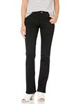 LEE Women's No-Gap Waistband Regular Fit Bootcut Jean with Hidden Pocket, Black, 8 Short