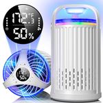 Fruit Fly Traps for Indoors, Smart Insect Trap Indoor,Gnat Traps for House Indoor for Fruit Flies, Moths, Fungus Gnats, Mosquitos, One-Click Start, Auto Mode, Adjustable Fan& Brightness,White