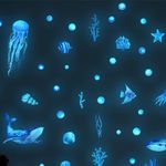 KiKiHong Pack of 2 Ocean Sea Animals Luminous Wall Stickers Fluorescent Wall Stickers 3D Wall Stickers Luminous Sea Animals for Living Room Children's Room