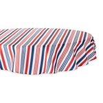 DII Stain Resistant & Waterproof, Polyester, Red, White, & Blue, Tablecloth, 60" Round