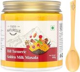 Farm Naturelle-Golden Milk Masala Himalayan Turmeric latte Powder with Natural & Immunizing Spice Blend Himalayan Turmeric, Almonds, Cinnamon, Ginger , Cloves , Ashwagandha & Ground Balck Pepper - 100 Gms, With Spoon