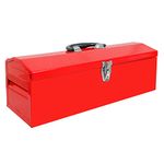 BIG RED ATB212R Torin 19" Steel Portable Tool Box Hip Roof Style Tool Box Organizer with Metal Latch Closure and Removable Storage Tray, Red