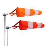 2Pcs Hanging Reflective Windsock Flags for Outside Rip Stop Airport Windsocks Measurement Sock Bag Orange Wind Socks Outdoor Heavy Duty 24in Wind Direction Indicators for Yard (B)