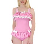 Littleforbig Cotton Fancy Bunny Romper Onesie Pajamas Teddy Lingerie One Piece Babydoll Bodysuit L Pink